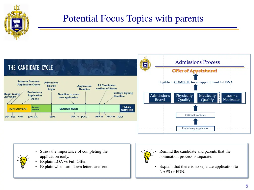 potential focus topics with parents