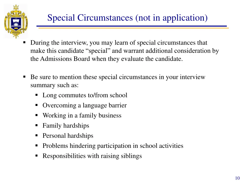 special circumstances not in application