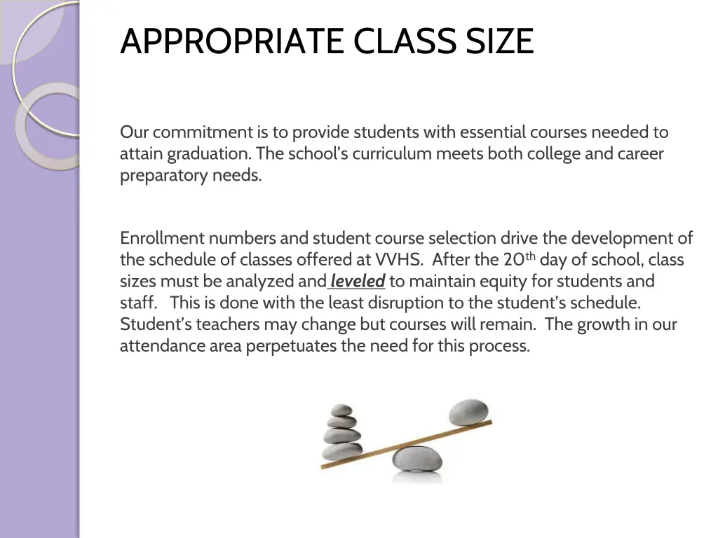 appropriate class sizes