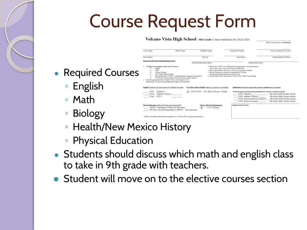 course request form