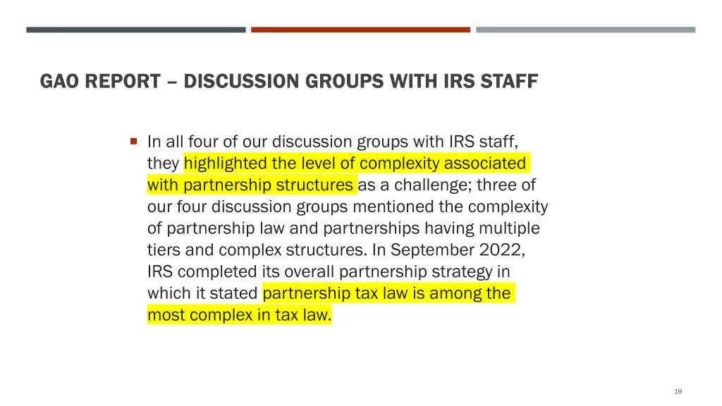 gao report discussion groups with irs staff