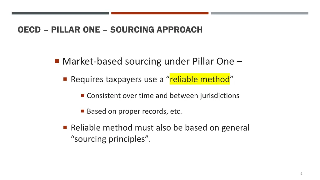 oecd pillar one sourcing approach