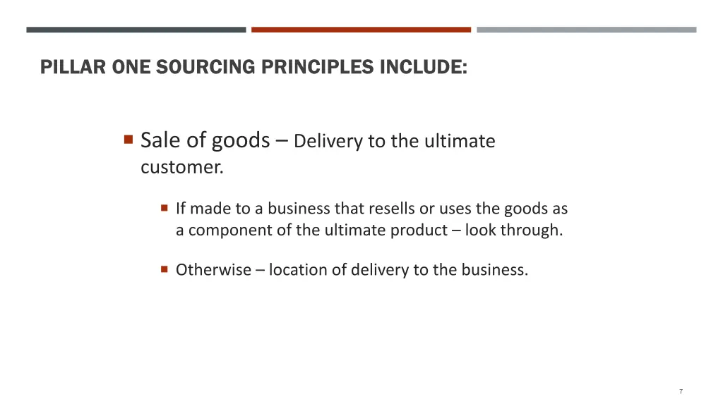 pillar one sourcing principles include