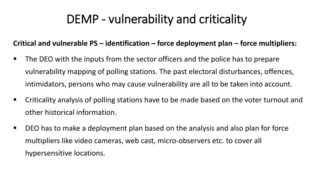 demp demp vulnerability and criticality