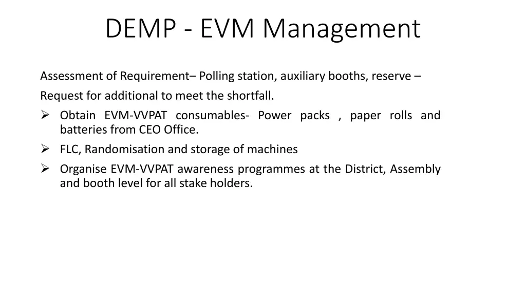 demp evm management