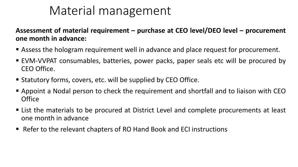 material management