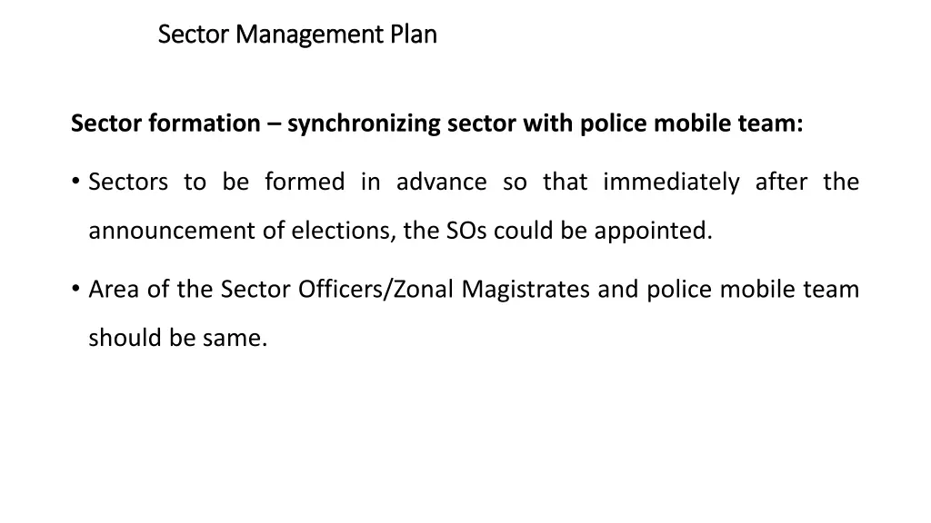 sector management plan sector management plan