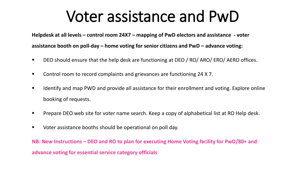 voter assistance and pwd voter assistance and pwd