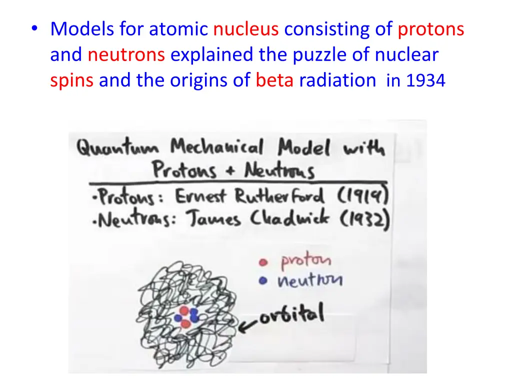 models for atomic nucleus consisting of protons