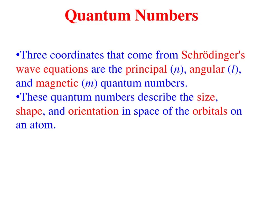 quantum numbers 1