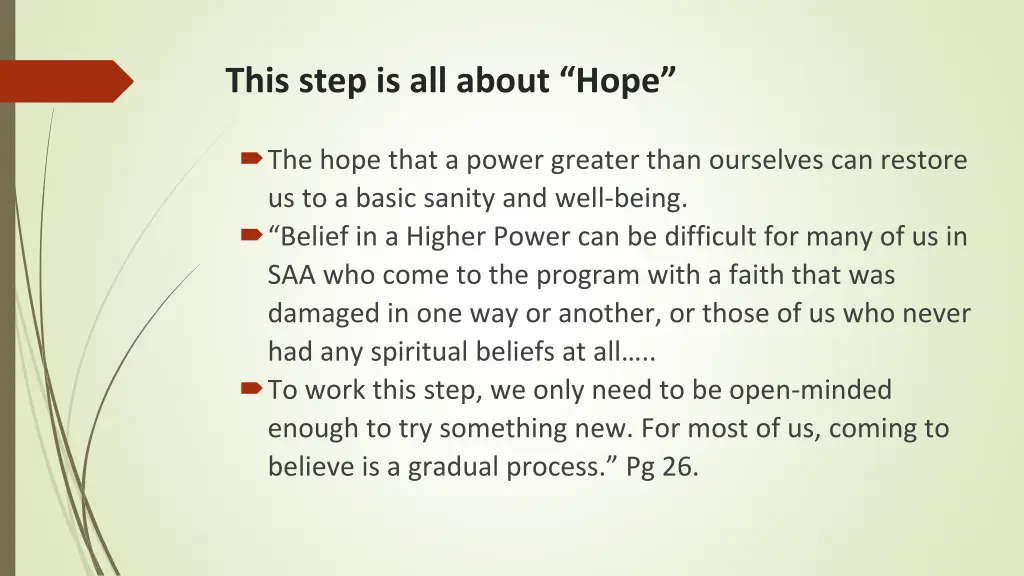 this step is all about hope