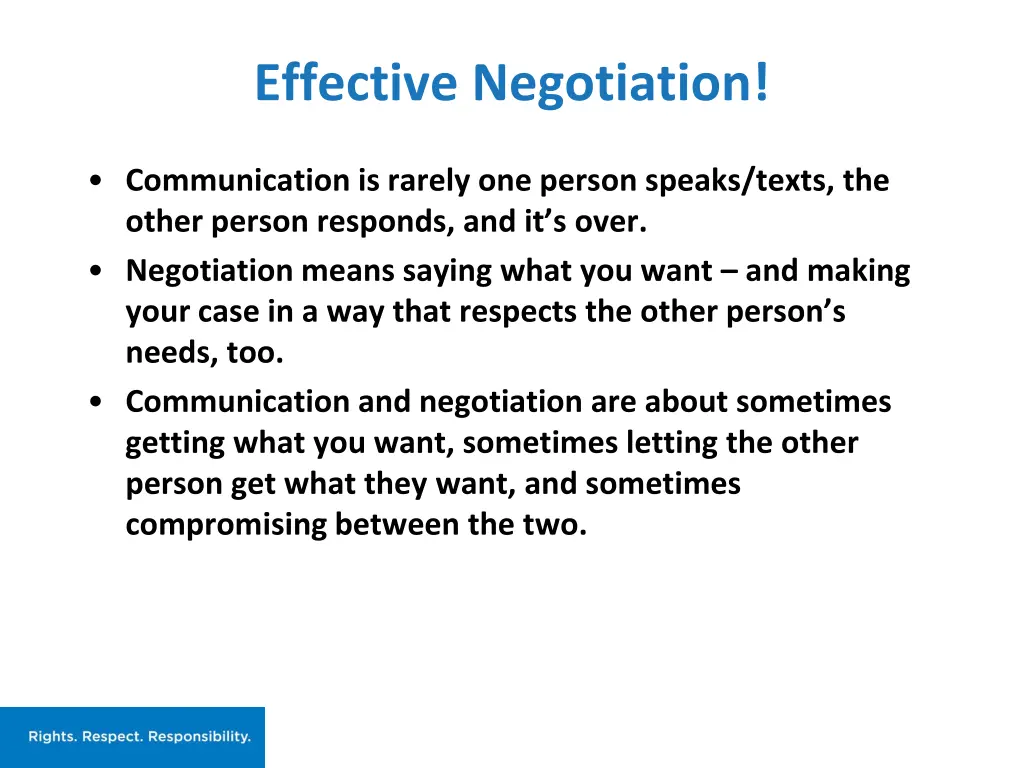 effective negotiation