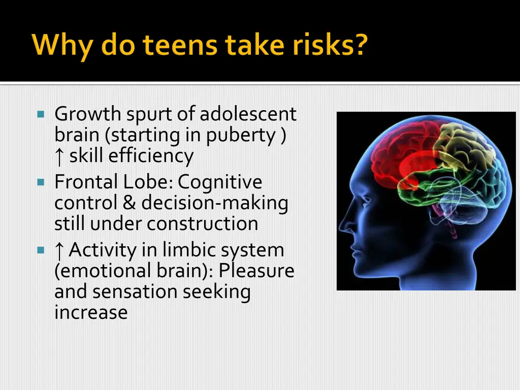 growth spurt of adolescent brain starting