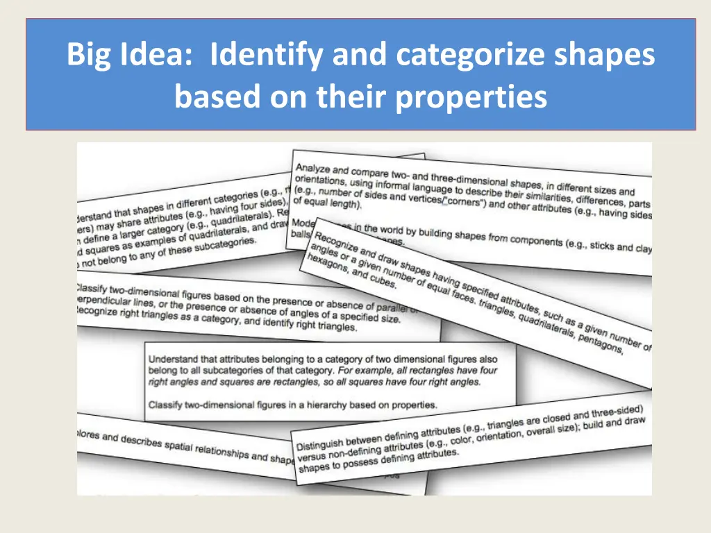 big idea identify and categorize shapes based 1