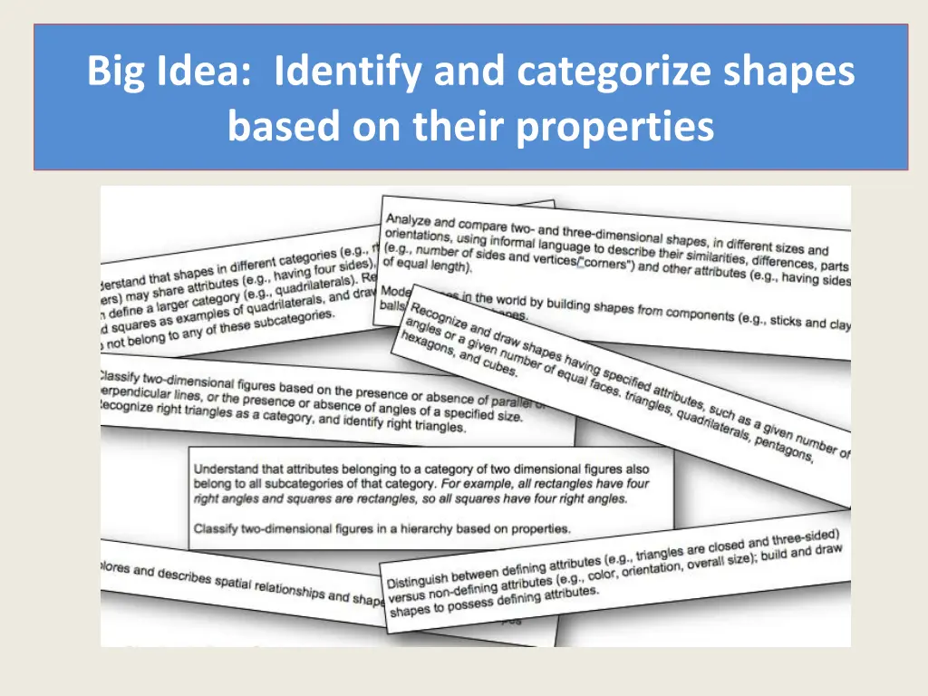 big idea identify and categorize shapes based