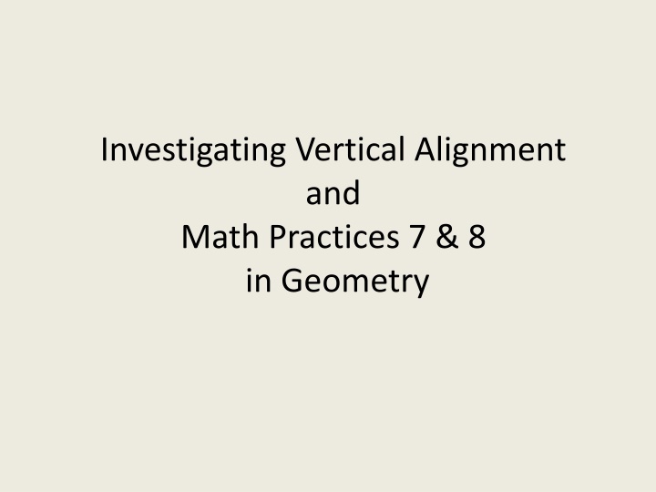 investigating vertical alignment and math