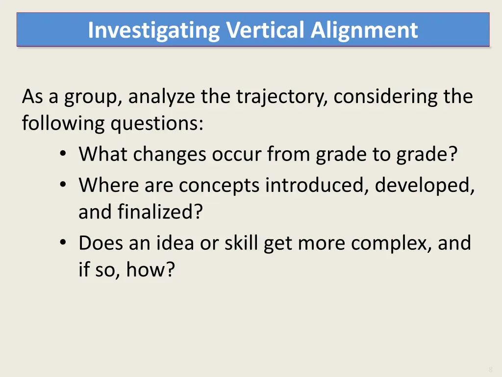 investigating vertical alignment