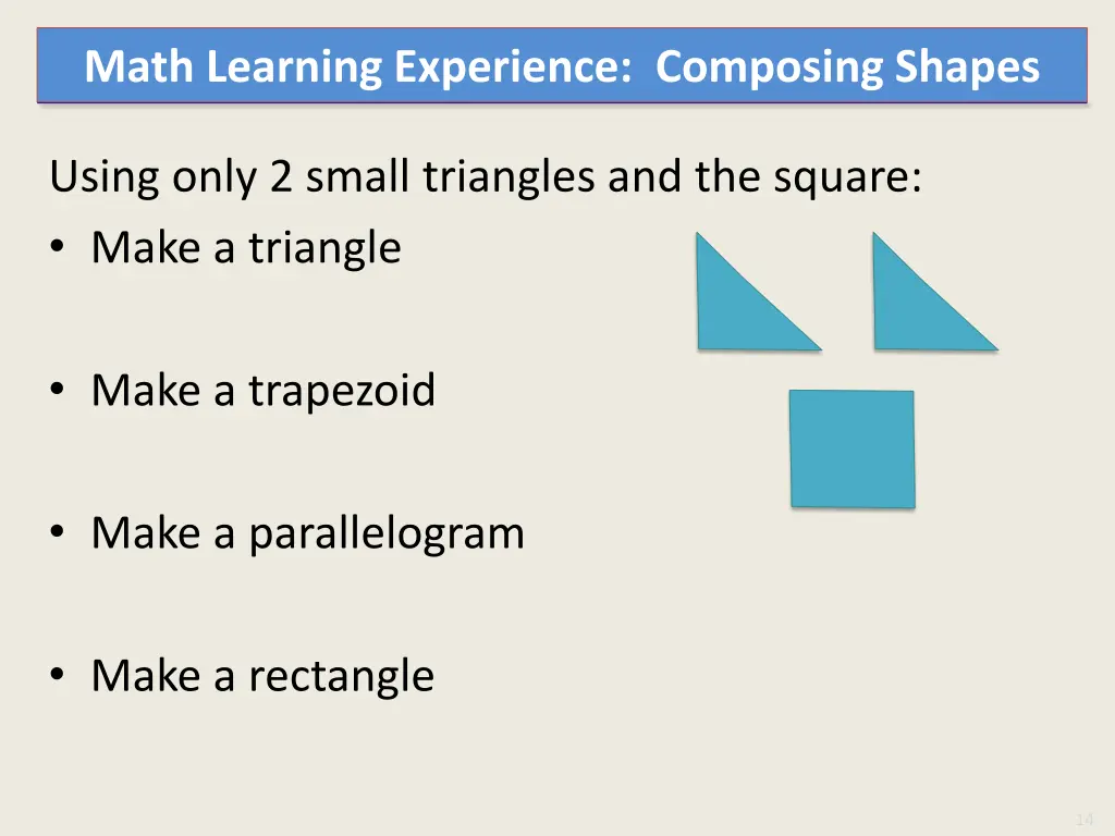 math learning experience composing shapes 1