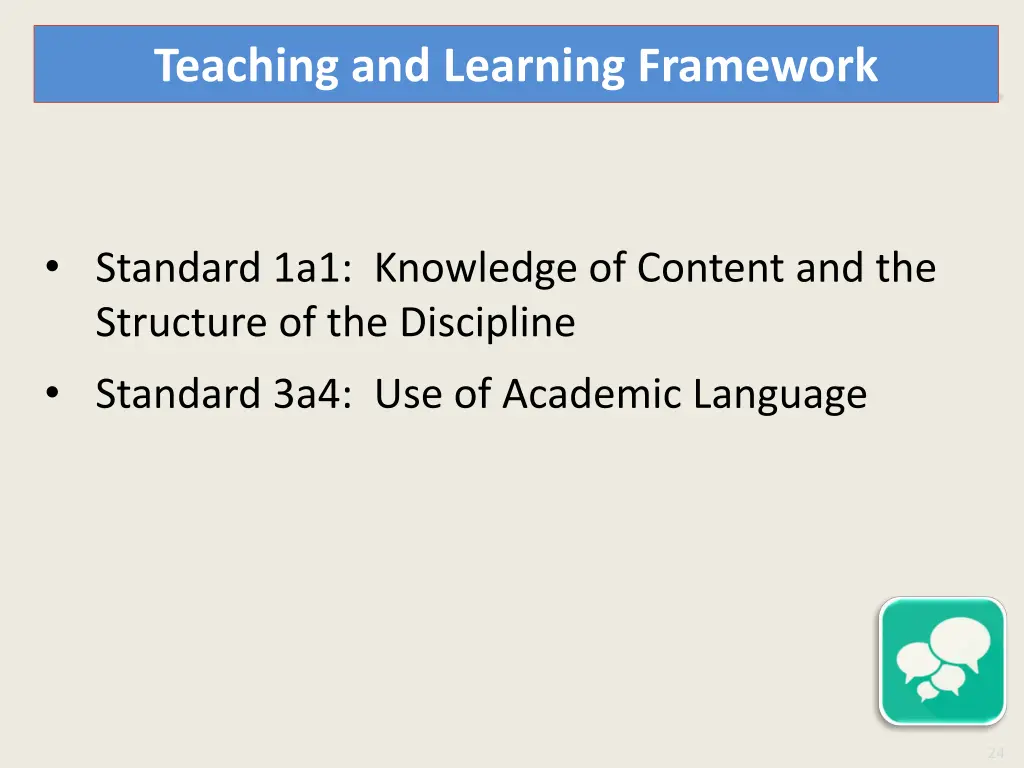 teaching and learning framework