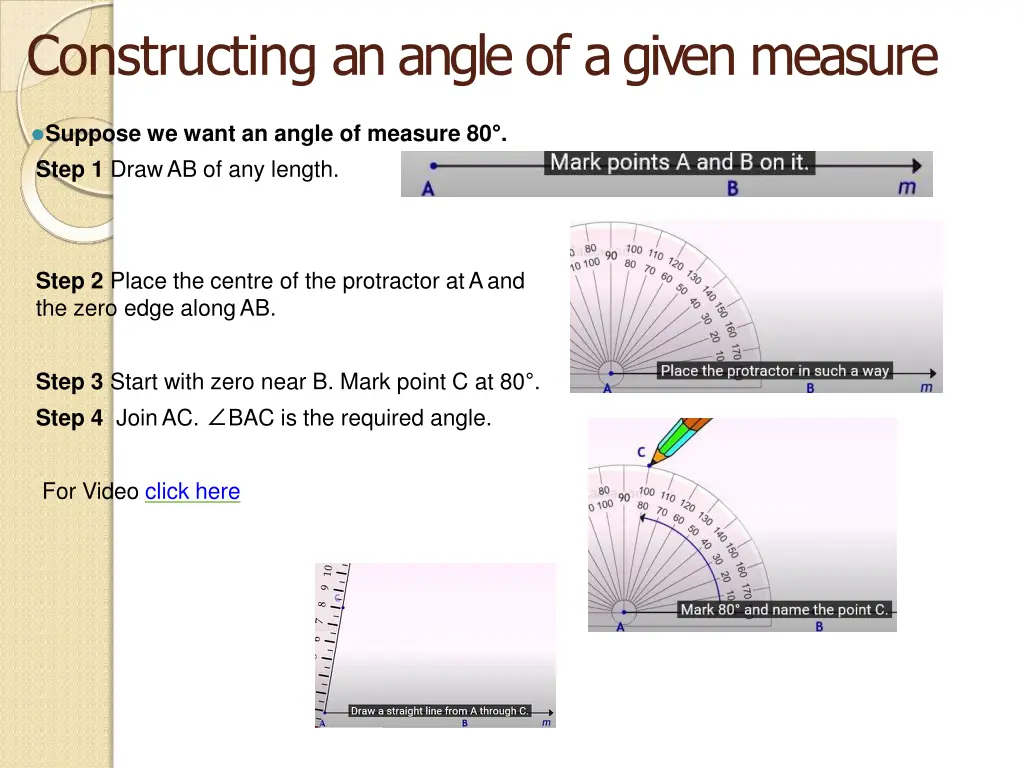 constructing an angle of agiven measure