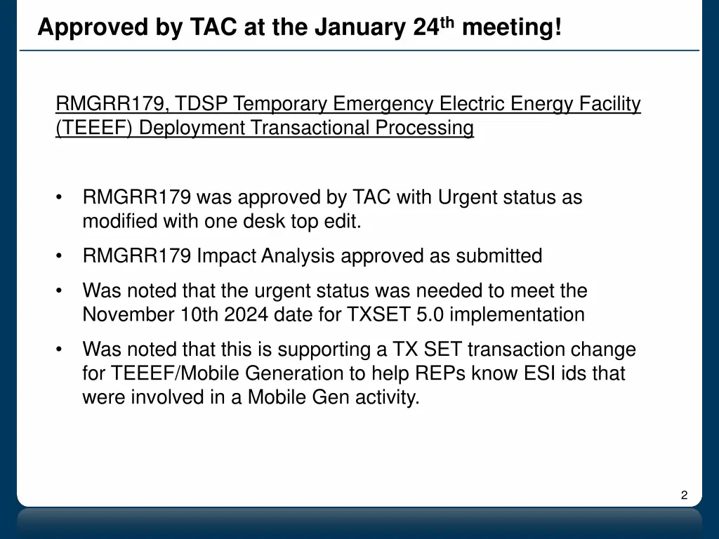 approved by tac at the january 24 th meeting