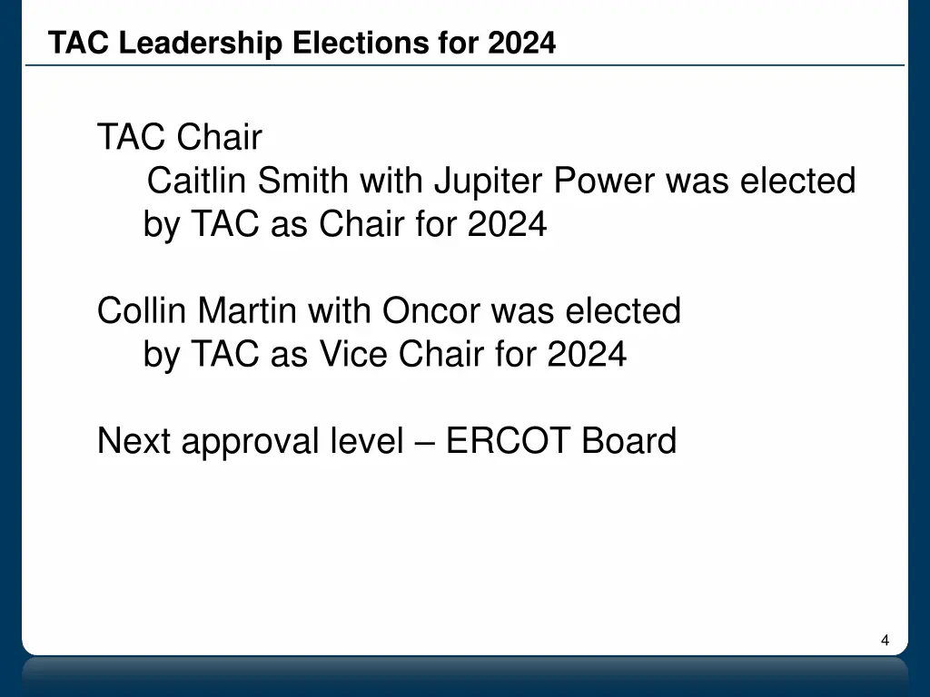 tac leadership elections for 2024