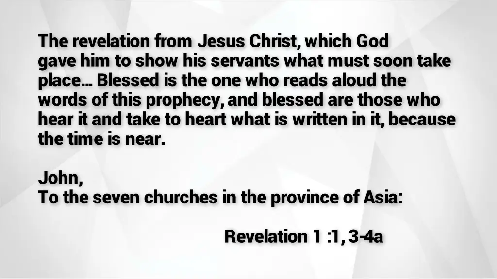 the revelation from jesus christ which god gave