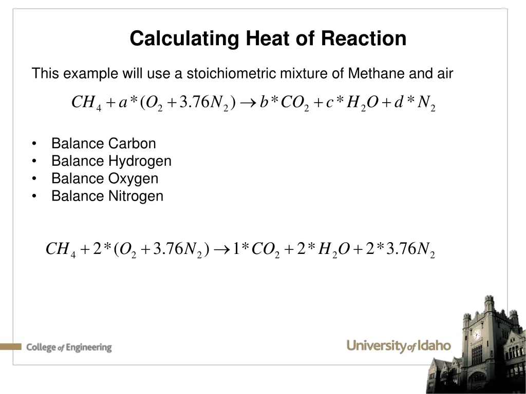 calculating heat of reaction