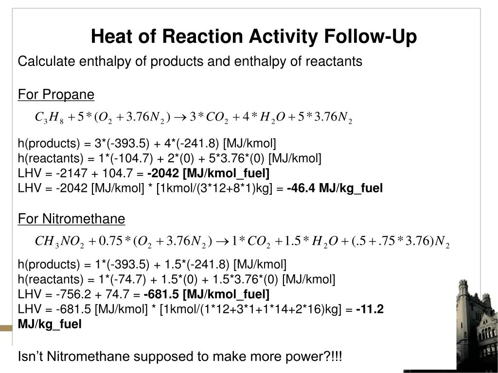 heat of reaction activity follow up calculate 1