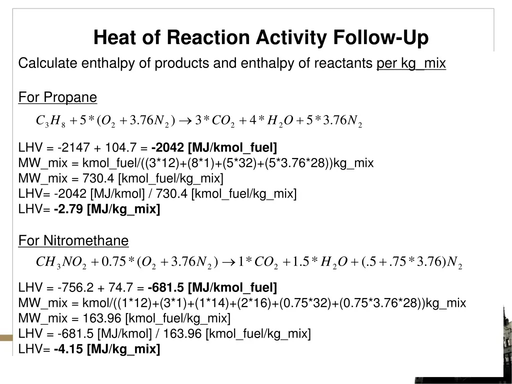 heat of reaction activity follow up calculate 2