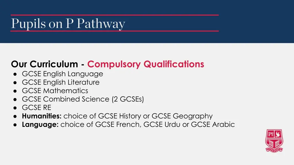 our curriculum compulsory qualifications gcse