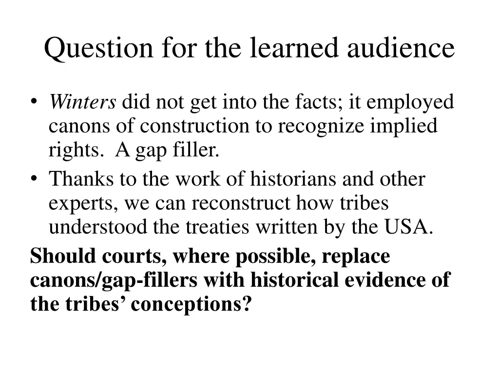 question for the learned audience