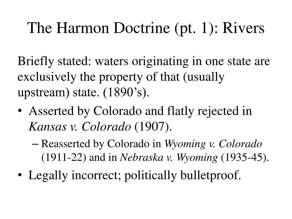 the harmon doctrine pt 1 rivers