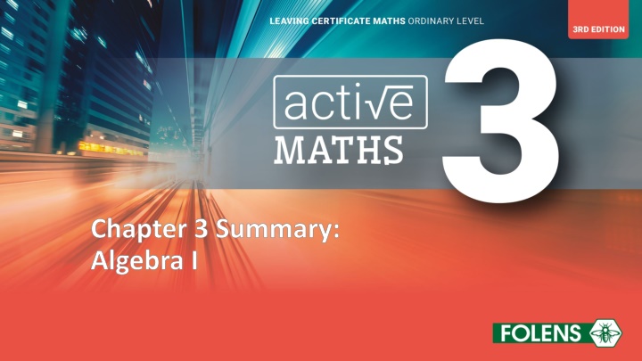 chapter 3 summary algebra i