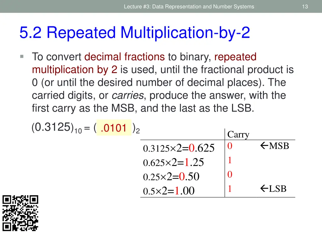 lecture 3 data representation and number systems 10
