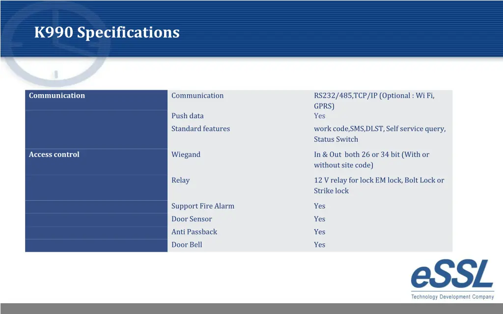 k990 specifications 1