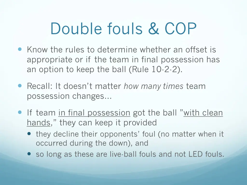 double fouls cop