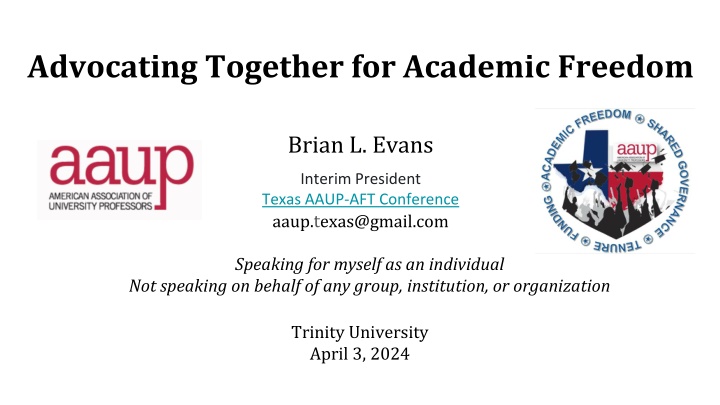 advocating together for academic freedom