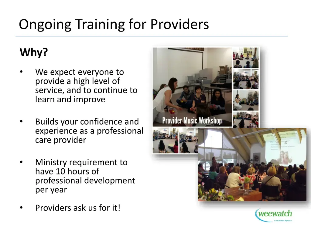 ongoing training for providers