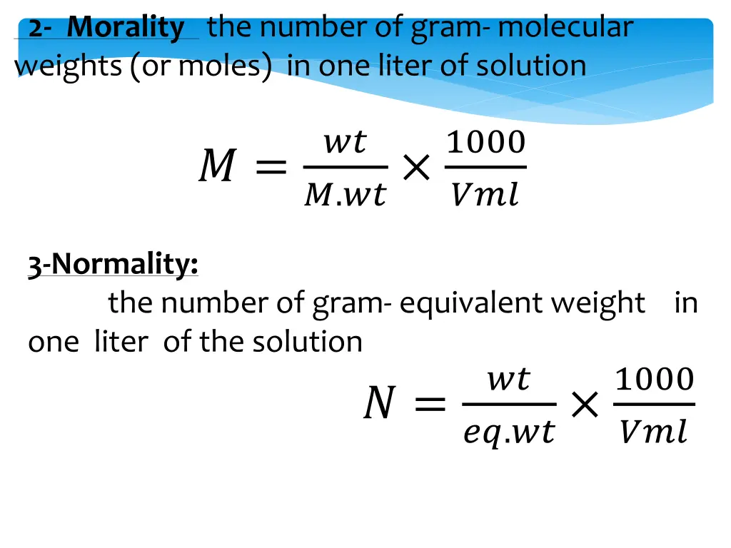 2 morality the number of gram molecular weights