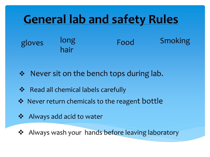 general lab and safety rules