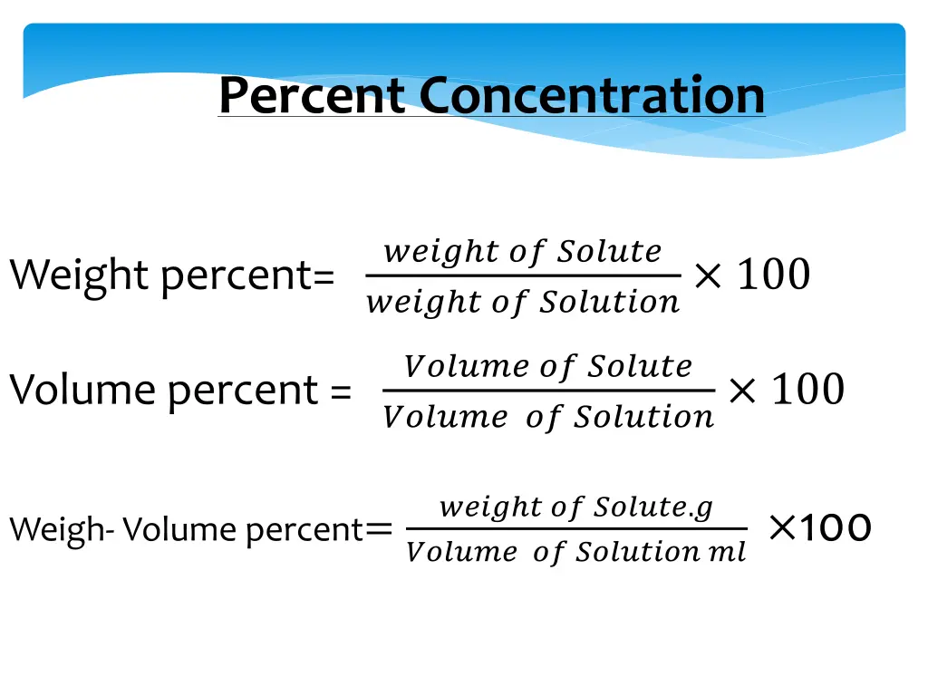 percent concentration