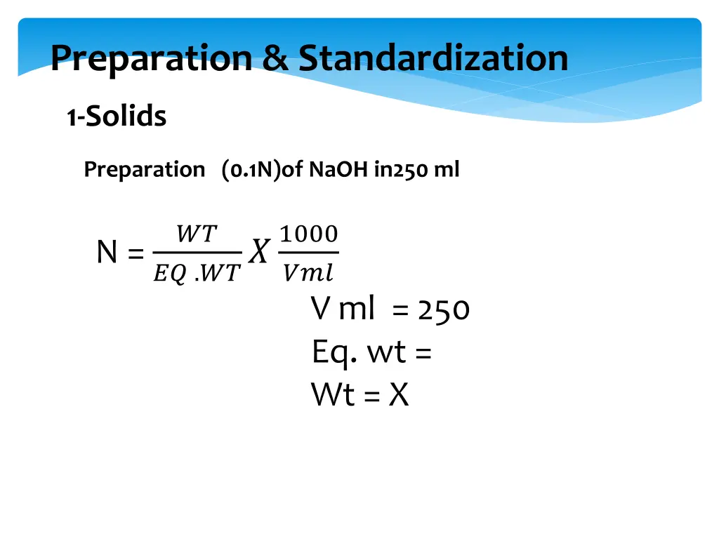 preparation standardization