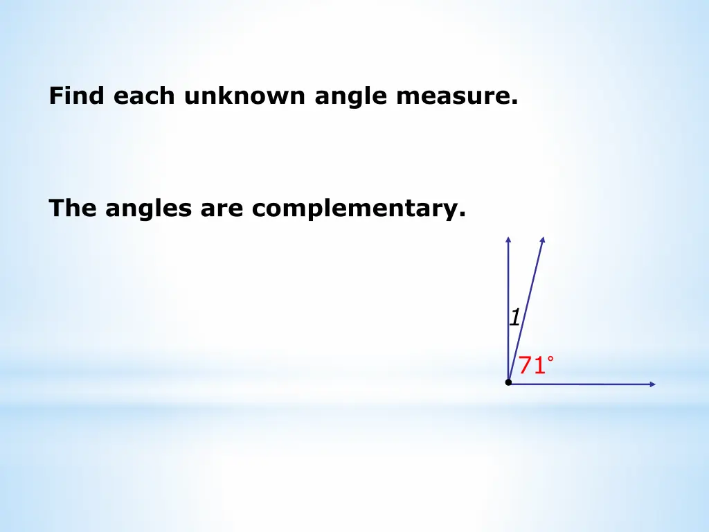 find each unknown angle measure