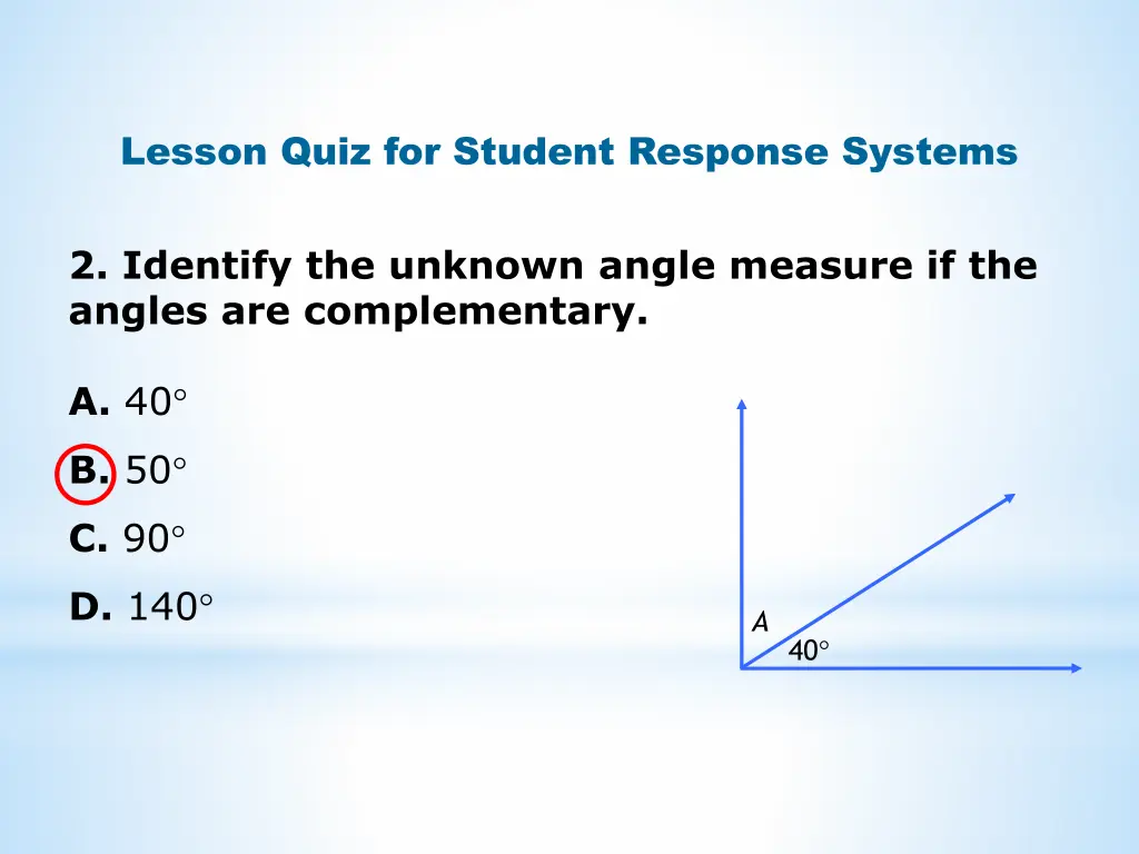 lesson quiz for student response systems