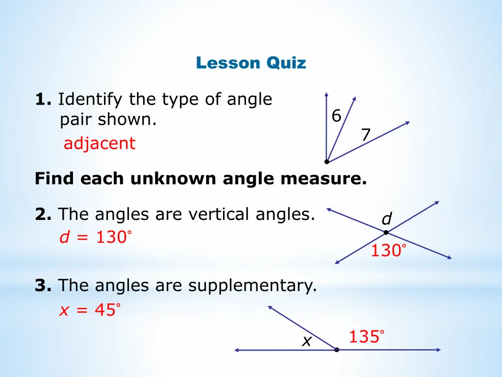 lesson quiz