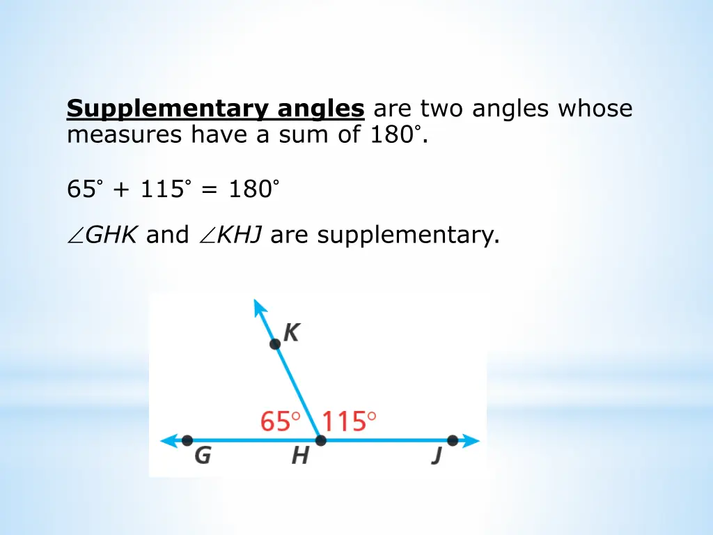 supplementary angles are two angles whose