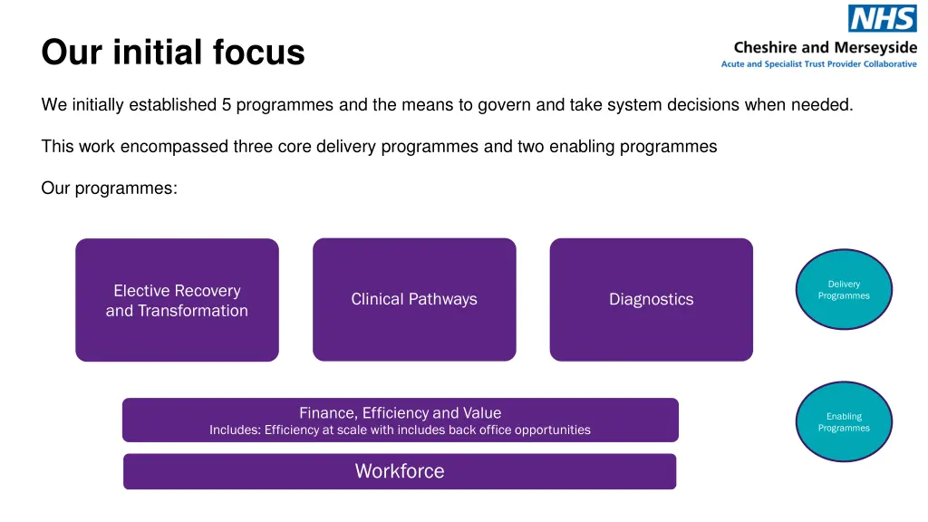 our initial focus