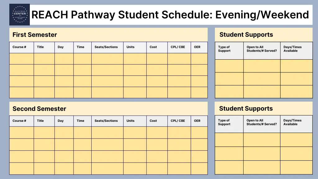 reach pathway student schedule evening weekend