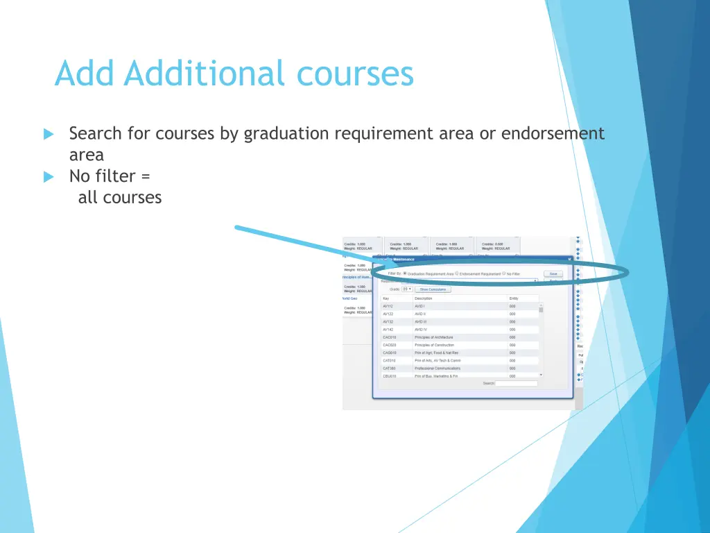 add additional courses 1